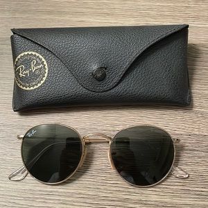 Ray-Ban Round Metal Gold Frame Sunglasses
